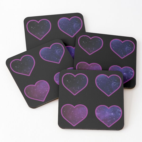 Item preview, Magenta Bordered Space Hearts designed and sold by BelindaFuller.