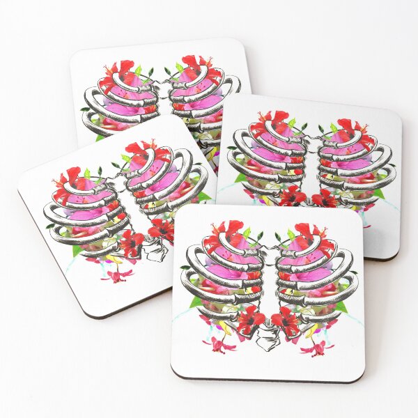 Item preview, Skeleton Ribcage Skull Flower Vintage Heart Pastel Gothic  designed and sold by Stephani Analah.