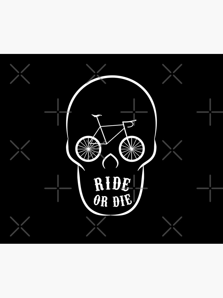 "Ride or Die Novelty Cyclist Skull Tattoo" Poster by thegreatunfound