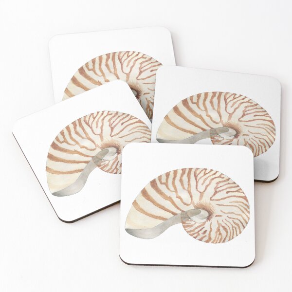 Item preview, Cream & Brown Striped Watercolor Sea Shell. designed and sold by PandaAvenue.