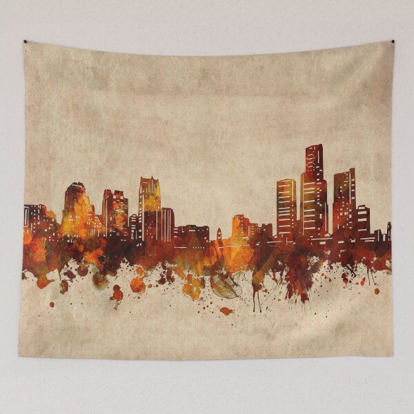 Item preview, detroit skyline vintage designed and sold by BekimART2.
