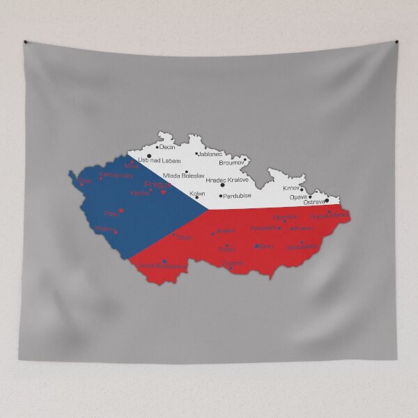 Item preview, Czech map with national flag, Czech Flag inside Map of Czech Republic with Major Cities  designed and sold by mashmosh.
