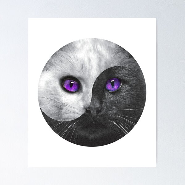 Item preview, Yin Yang Cat Meditation Yoga Buddha hippie designed and sold by Stephani Analah.