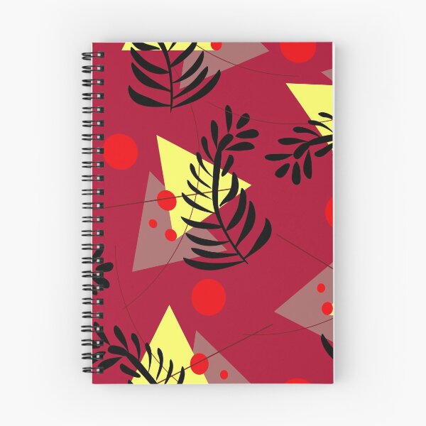 Aperçu de l'œuvre Red and Black Floral and Triangles Pattern créée et vendue par JupiterCyclops.