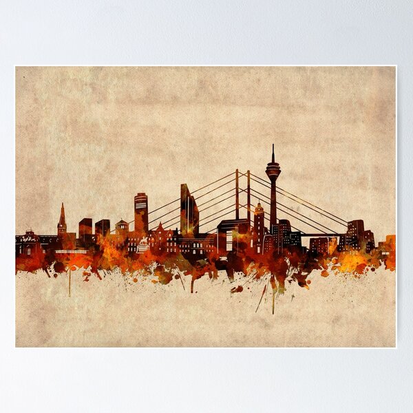 Item preview, dusseldorf skyline vintage designed and sold by BekimART2.