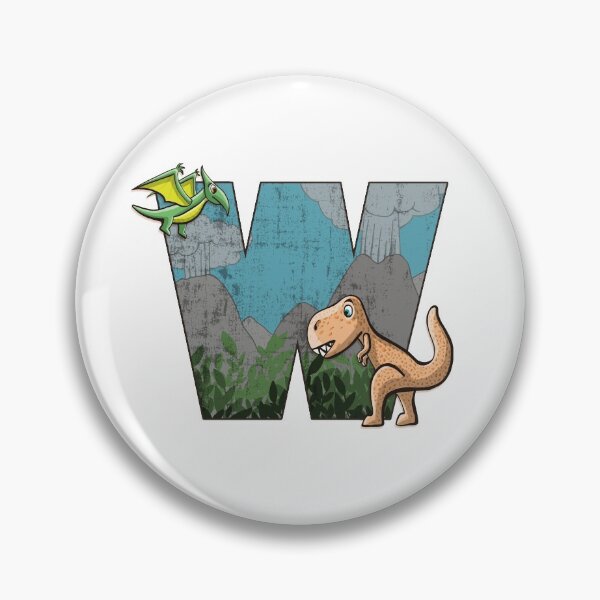 Item preview, Initial letter W with dinosaurs kids decoration designed and sold by Between Clouds.