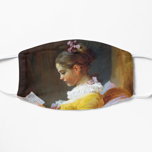 A Young Girl Reading-Jean-Honore Fragonard Flat Mask