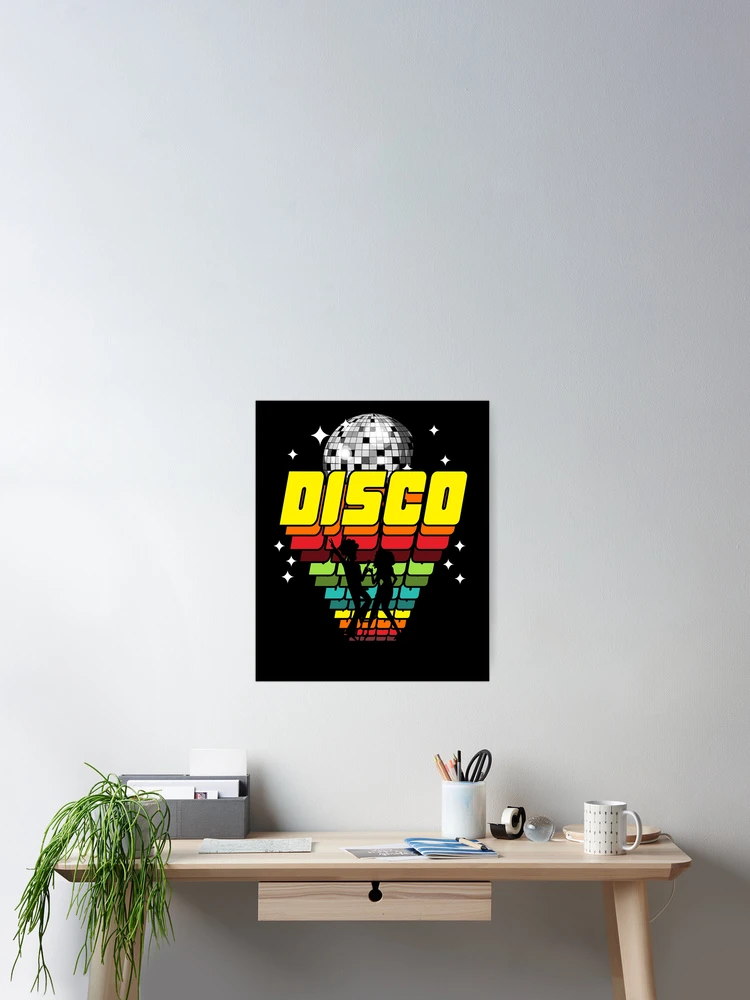 Imagen 2 de 3, Póster con la obra Retro Disco Vintage Discotheque Disco Dancing Disco Dancer Gear, diseñada y vendida por DynamicDesign.