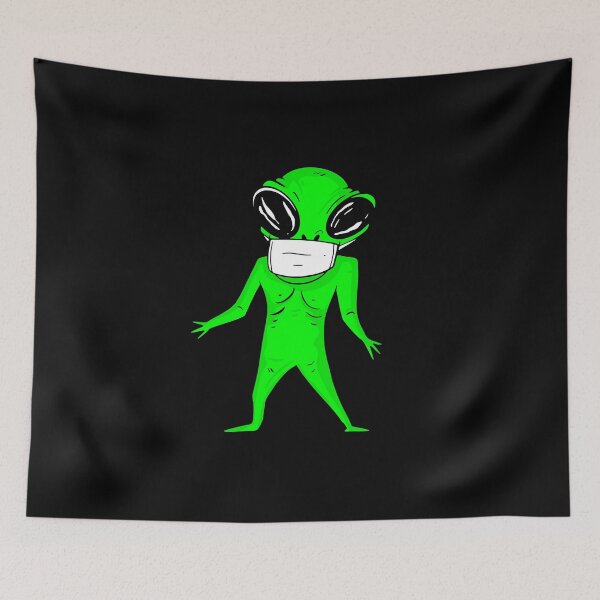 Item preview, coronavirus halloween face mask alien  designed and sold by Gossip Rag.