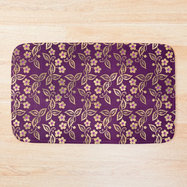 Item preview, Eastern Garden of Gold and Amethyst Floral Motifs designed and sold by WisdomInspired.