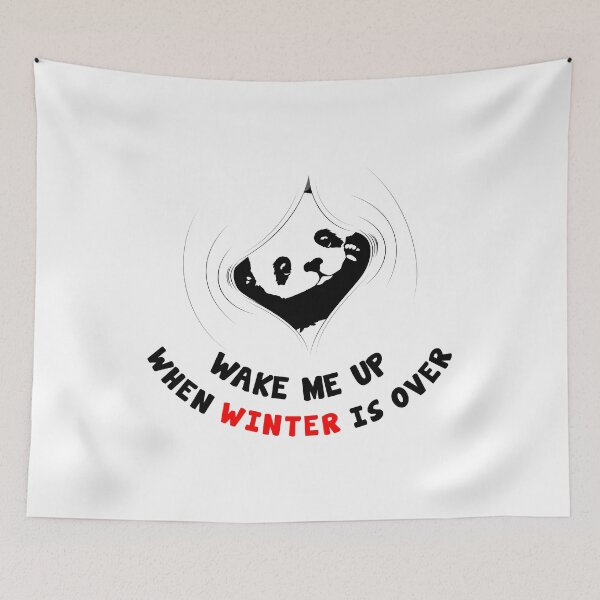 Item preview, Panda Wake Me Up When Winter Is Over A Small Shy Panda Hides Itself Red designed and sold by Paulina Vanlife.