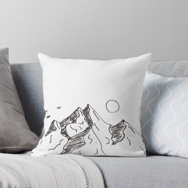 Item preview, Doodle Mountain Scene with birds and a sun designed and sold by TeeFuns.