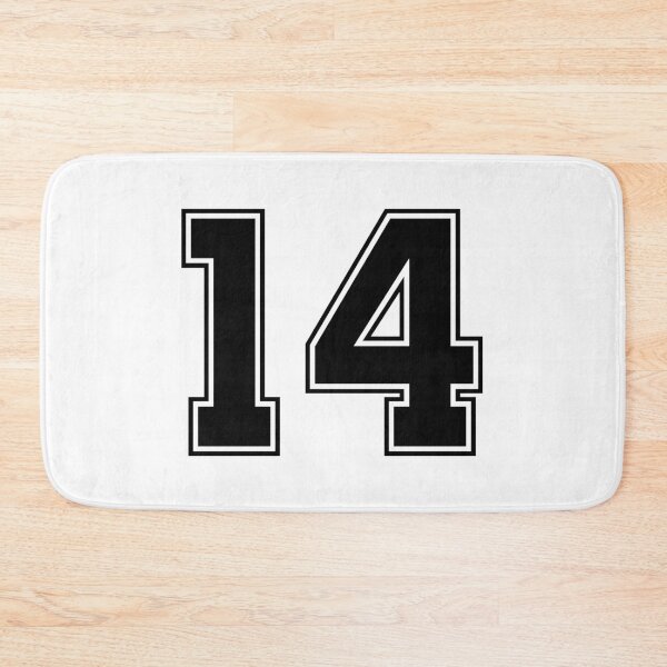 Item preview, 14 American Football Classic Vintage Sport Jersey Number in black number on white background for american football, baseball or basketball designed and sold by Marcin Adrian.