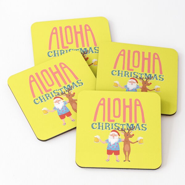 Item preview, Aloha Christmas - Santa and Rudolph Reindeer Beer Cheer designed and sold by sableandshadow.