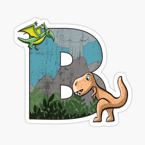 "Initial Letter B With Dinosaurs Kids Decoration" Sticker For Sale By ...