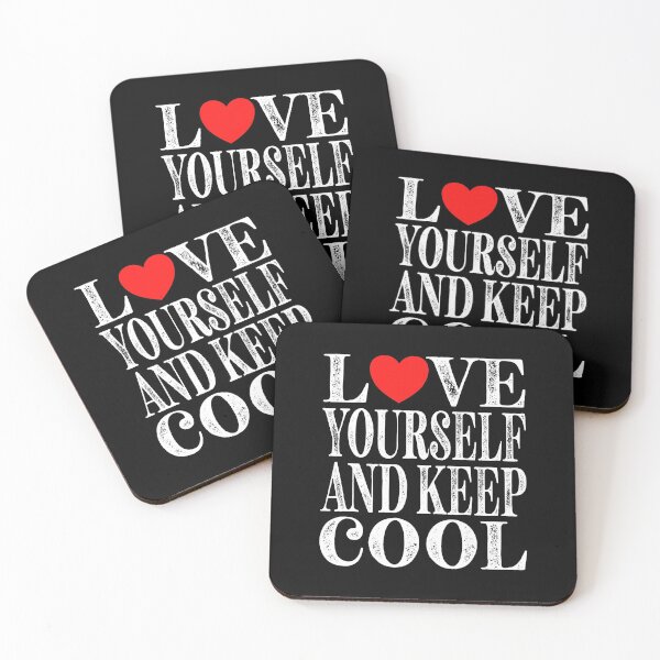 Item preview, Love Yourself And Keep Cool Essential Classic Sticker And Shirt Design designed and sold by Glike.