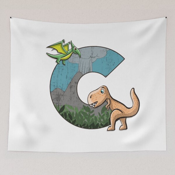 Item preview, Initial letter C with dinosaurs kids decoration designed and sold by Between Clouds.