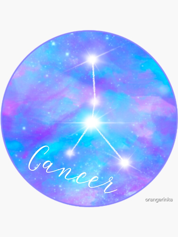 Cancer Zodiac Sign Constellation Stars Sticker For Sale By Orangerinka Redbubble