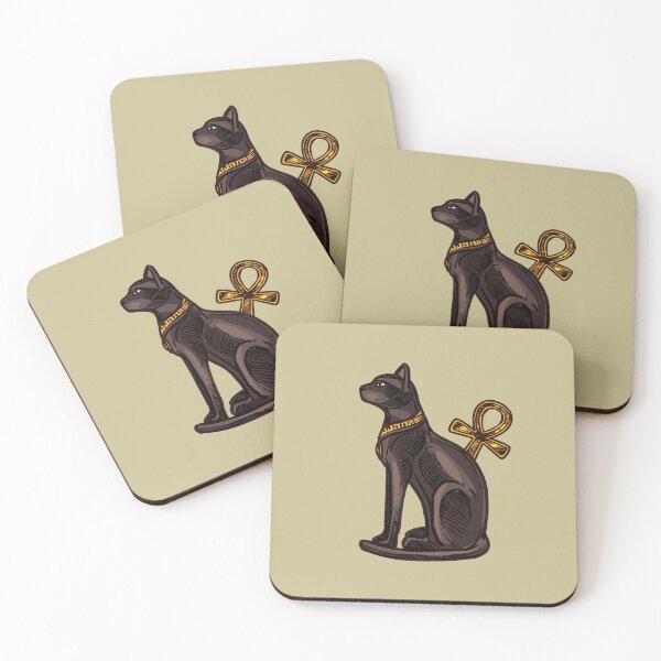 Item preview, Egyptian black cat with Ankh designed and sold by NewWorldIsHere.
