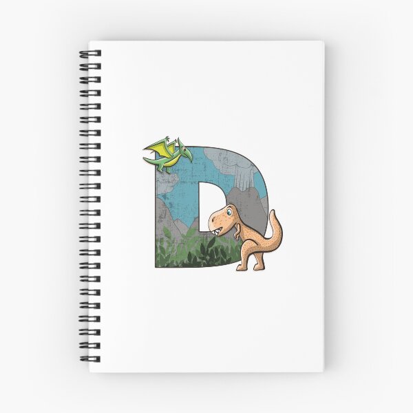 Aperçu de l'œuvre Lettre initiale D avec décoration enfants dinosaures créée et vendue par Between Clouds.