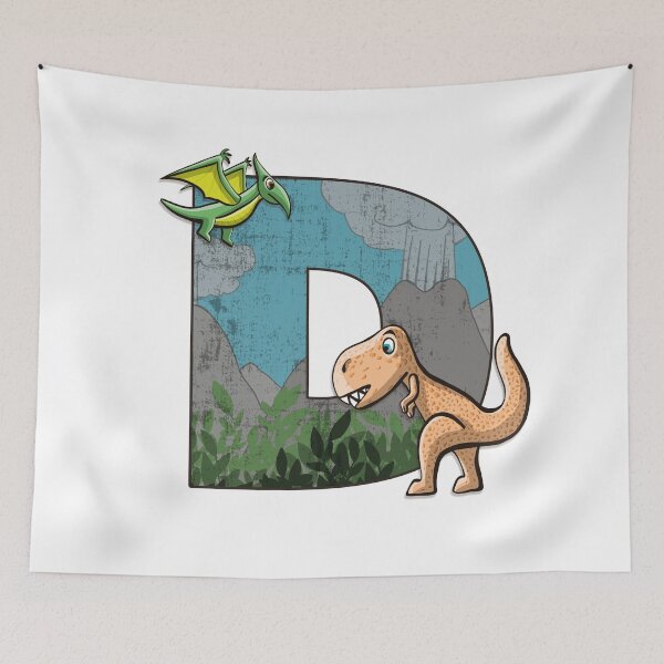 Item preview, Initial letter D with dinosaurs kids decoration designed and sold by Between Clouds.