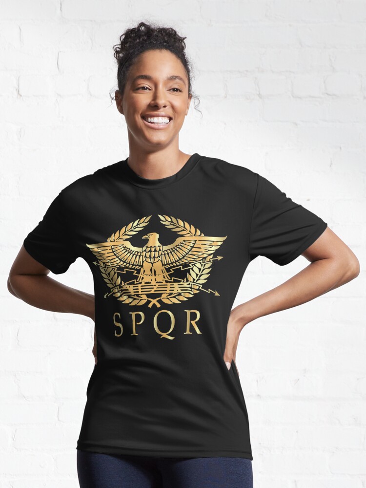 SPQR- Roman Empire Standard Eagle Emblem Vintage Gold Shield