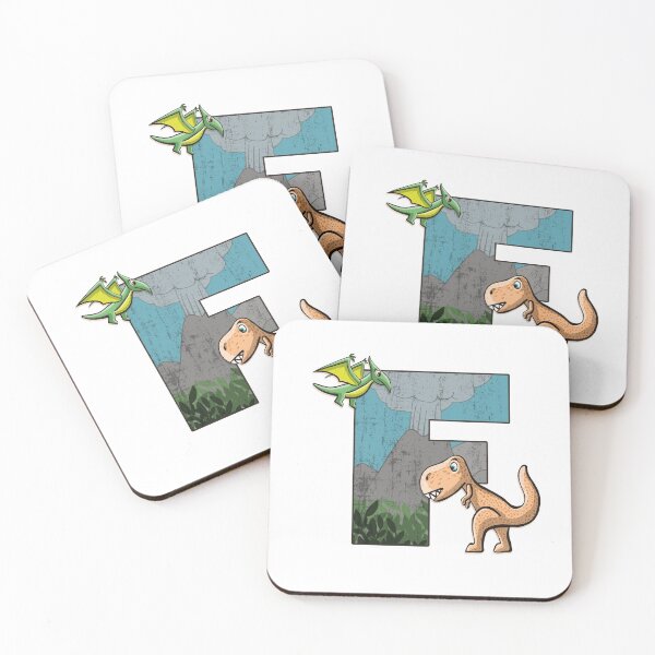 Item preview, Initial letter F with dinosaurs kids decoration designed and sold by Between Clouds.