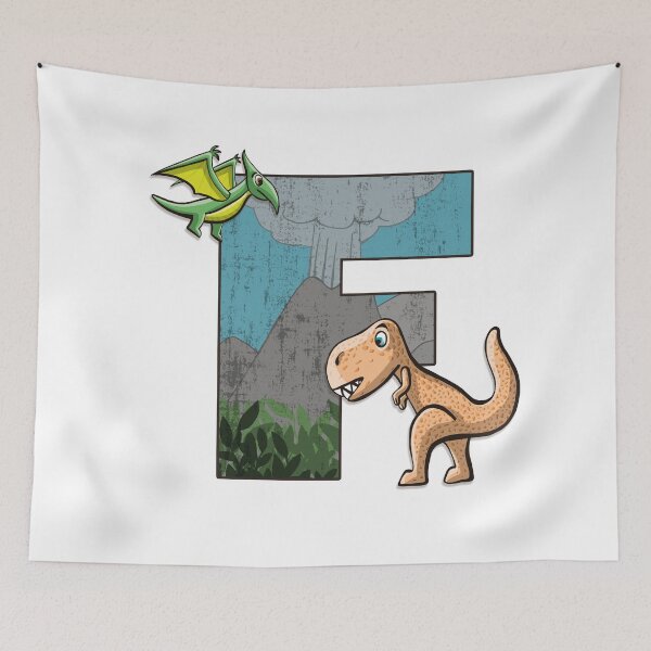 Item preview, Initial letter F with dinosaurs kids decoration designed and sold by Between Clouds.