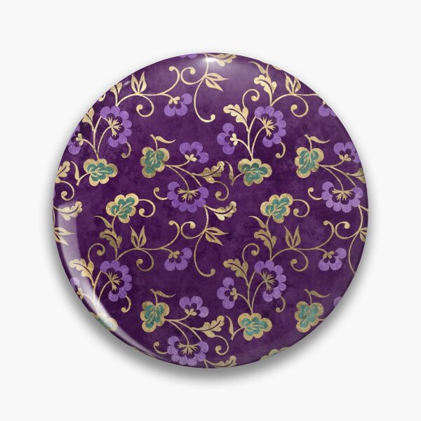 Item preview, Eastern Garden of Gold and Purple Floral Motifs designed and sold by WisdomInspired.
