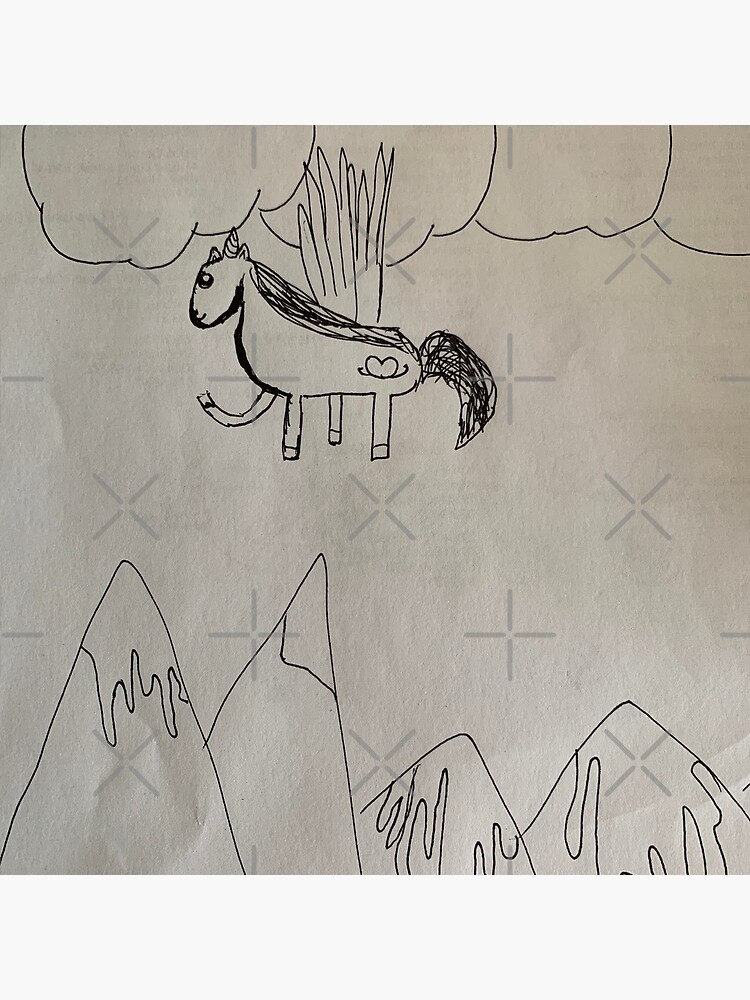 Thumbnail 4 of 4, Pillow, Pegasus over snow covered mountains designed and sold by WordsByJake.