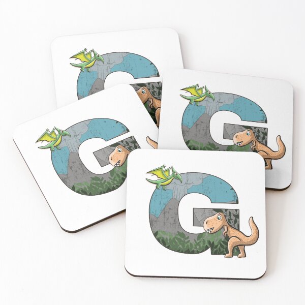 Item preview, Initial letter G with dinosaurs kids decoration designed and sold by Between Clouds.