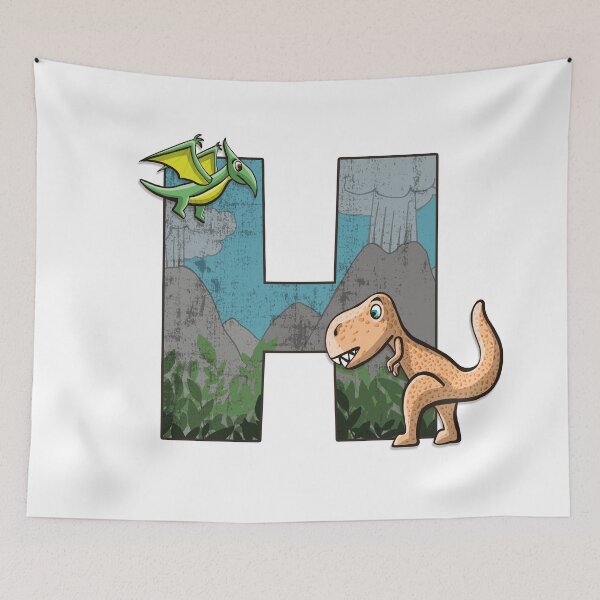 Item preview, Initial letter H with dinosaurs kids decoration designed and sold by Between Clouds.