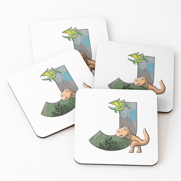 Item preview, Initial letter J with dinosaurs kids decoration designed and sold by Between Clouds.