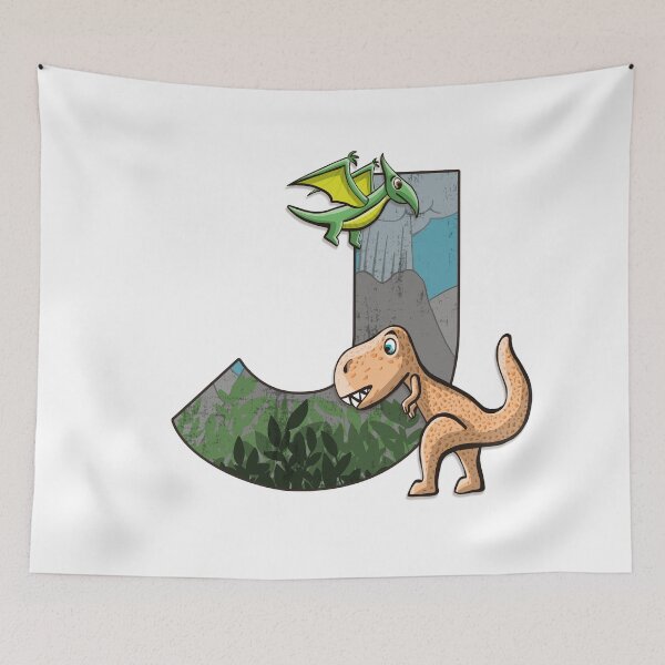 Item preview, Initial letter J with dinosaurs kids decoration designed and sold by Between Clouds.