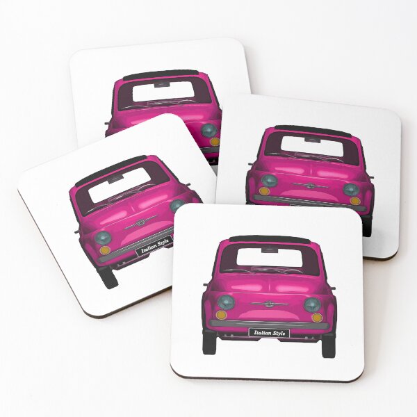 Item preview, Classic Pink Italian car 500 front view designed and sold by PeterADesign.
