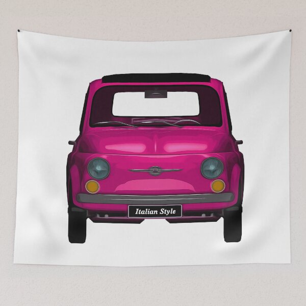 Item preview, Classic Pink Italian car 500 front view designed and sold by PeterADesign.