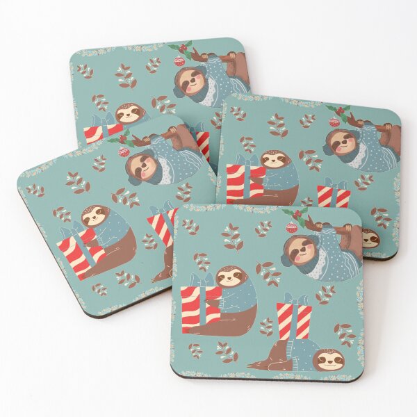Item preview, Christmas Sloths with gifts designed and sold by MarineTreasury.