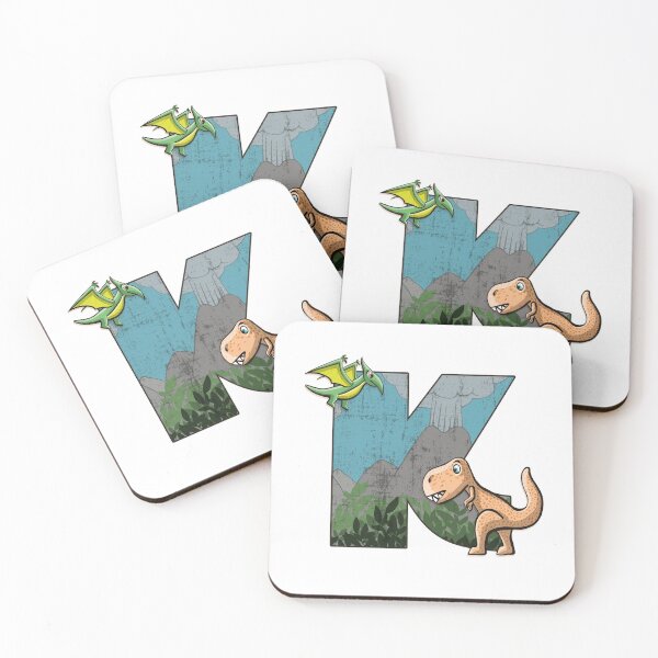 Item preview, Initial letter K with dinosaurs kids decoration designed and sold by Between Clouds.