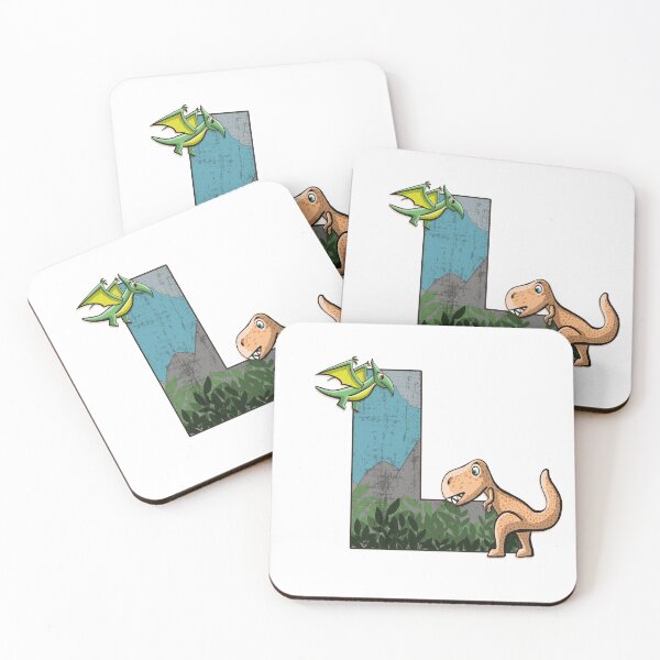 Item preview, Initial letter L with dinosaurs kids decoration designed and sold by Between Clouds.