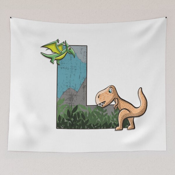 Item preview, Initial letter L with dinosaurs kids decoration designed and sold by Between Clouds.