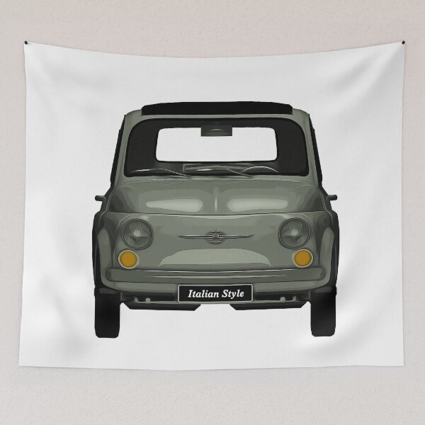Item preview, Classic Grey Italian car 500 front view designed and sold by PeterADesign.