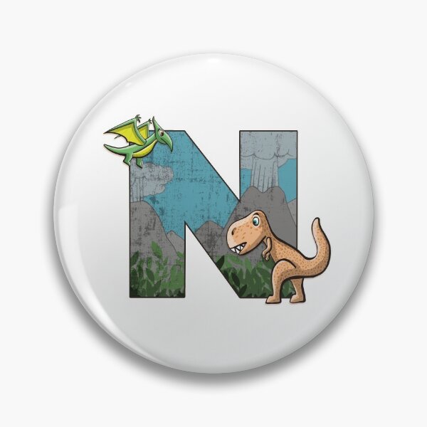 Item preview, Initial letter N with dinosaurs kids decoration designed and sold by Between Clouds.