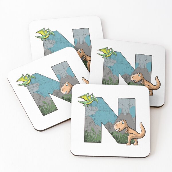 Item preview, Initial letter N with dinosaurs kids decoration designed and sold by Between Clouds.