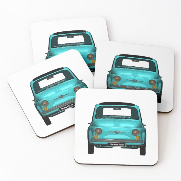 Item preview, Classic Light Blue Italian car 500 front view designed and sold by PeterADesign.