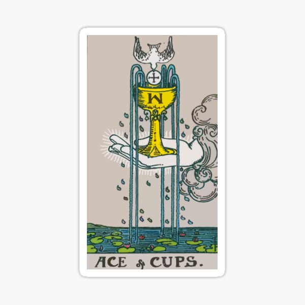 (High Quality) Ace of Cups Rider Waite Tarot Card  Sticker
