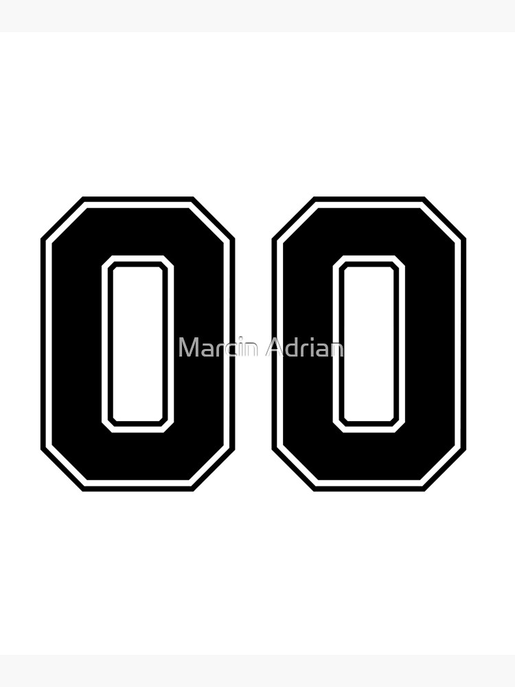 00, American Football Classic Vintage Sport Jersey Number in black number  on white background for american football, baseball or basketball Poster  for Sale by Marcin Adrian