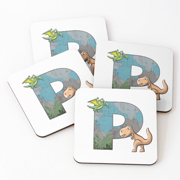 Item preview, Initial letter P with dinosaurs kids decoration designed and sold by Between Clouds.