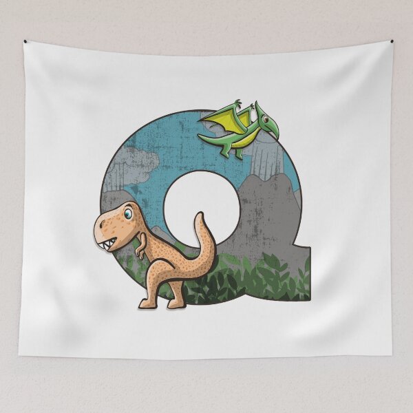 Item preview, Initial letter Q with dinosaurs kids decoration designed and sold by Between Clouds.