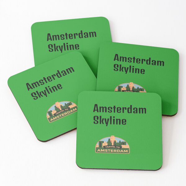 Item preview, Green Amsterdam Skyline designed and sold by DamaliePierre.