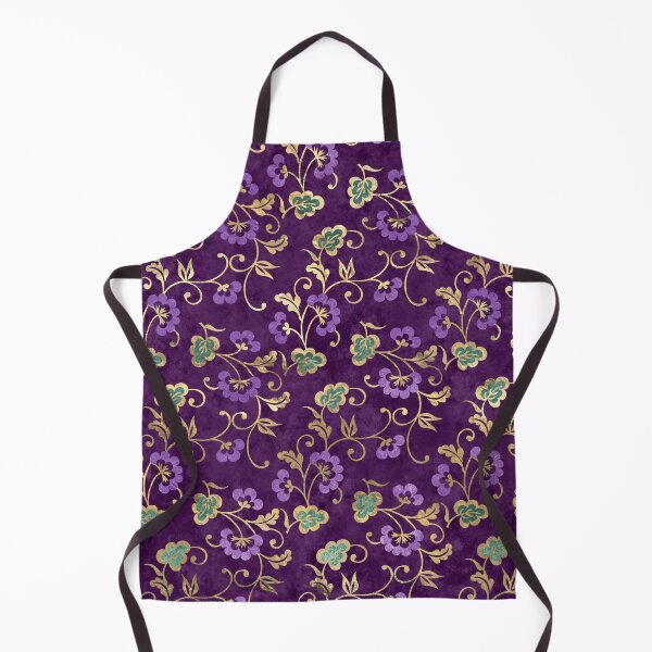 Item preview, Eastern Garden of Gold and Purple Floral Motifs designed and sold by WisdomInspired.